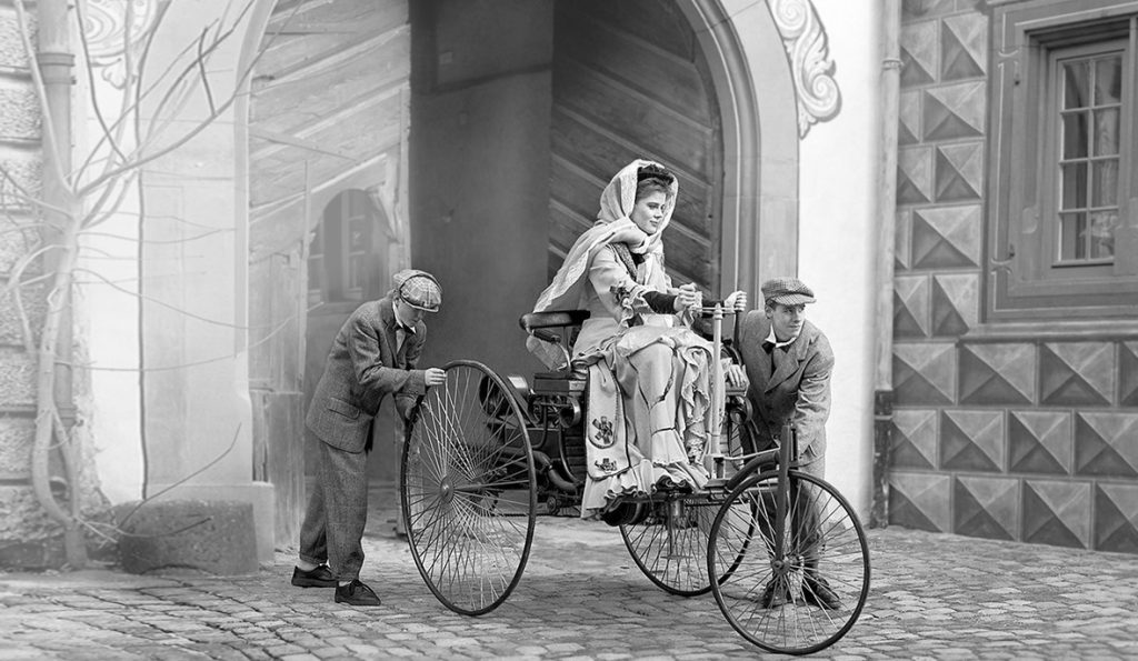 Prvá priekopníčka Bertha Benz v cestovaní autom po svete